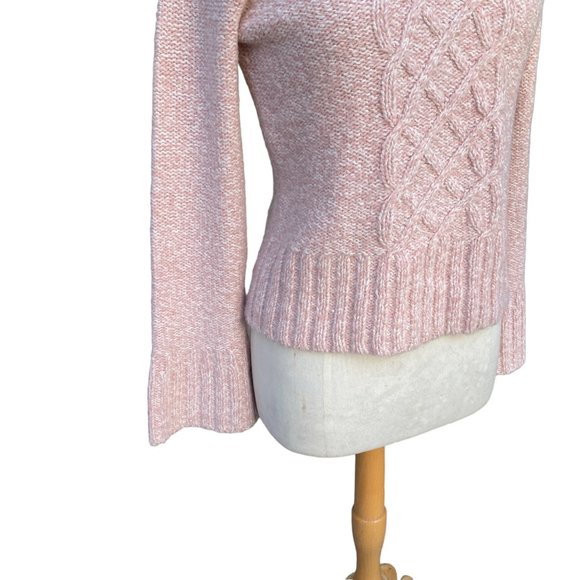 Vintage Sleeping on Snow Wool Cable Knit Sweater Y2K Soft Girl Flare Sleeve -M - Picture 9 of 16